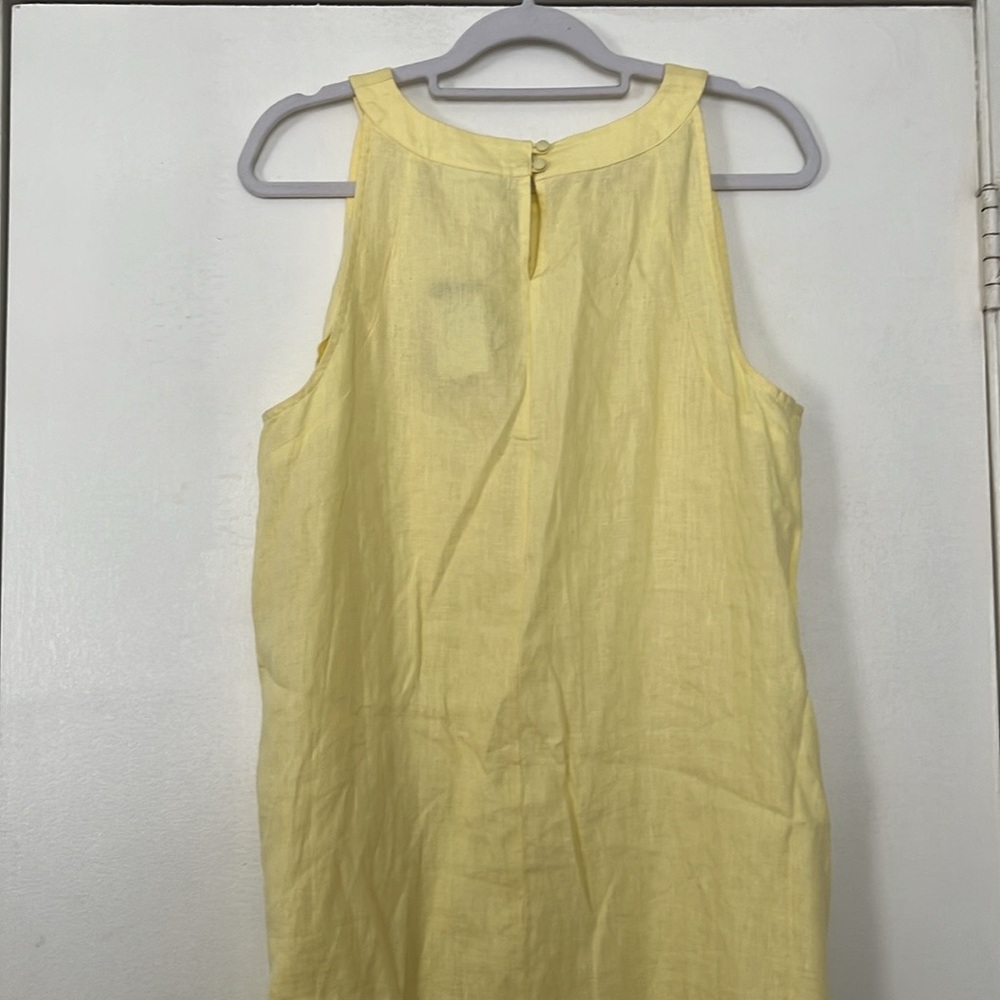 J. Jill Linen Yellow Sleeveless Dress - Picture 3 of 5